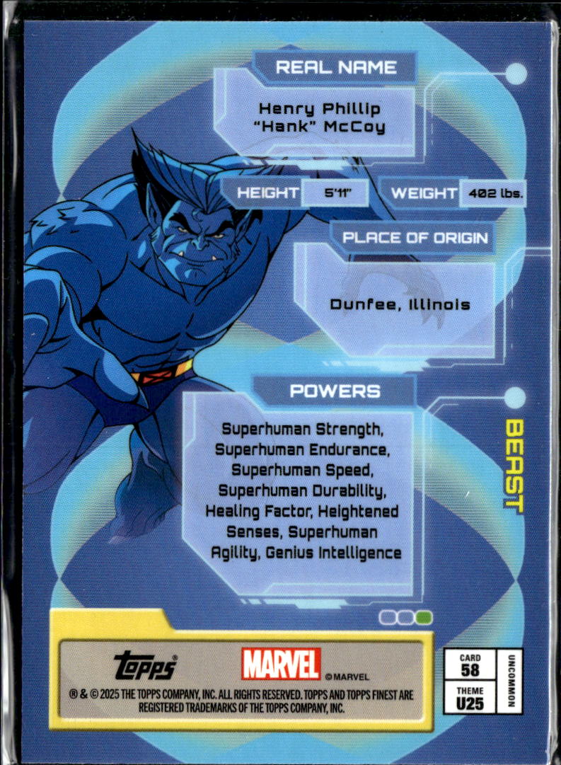Beast 2025 Topps Marvel Finest Ultimates Uncommon #58