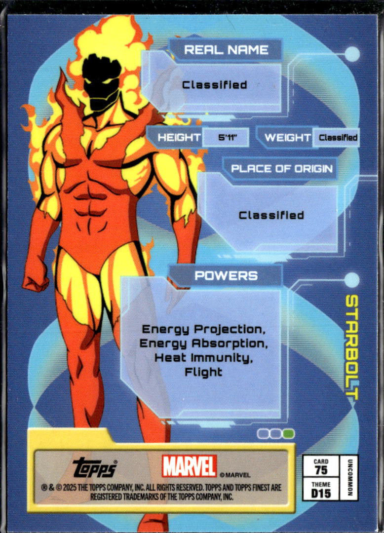 Starbolt 2025 Topps Finest Marvel Insert #D15