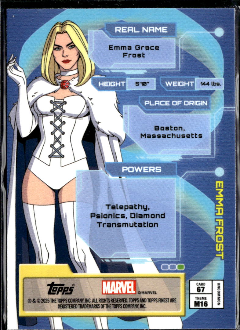 Emma Frost 2025 Topps Finest Marvel #M16