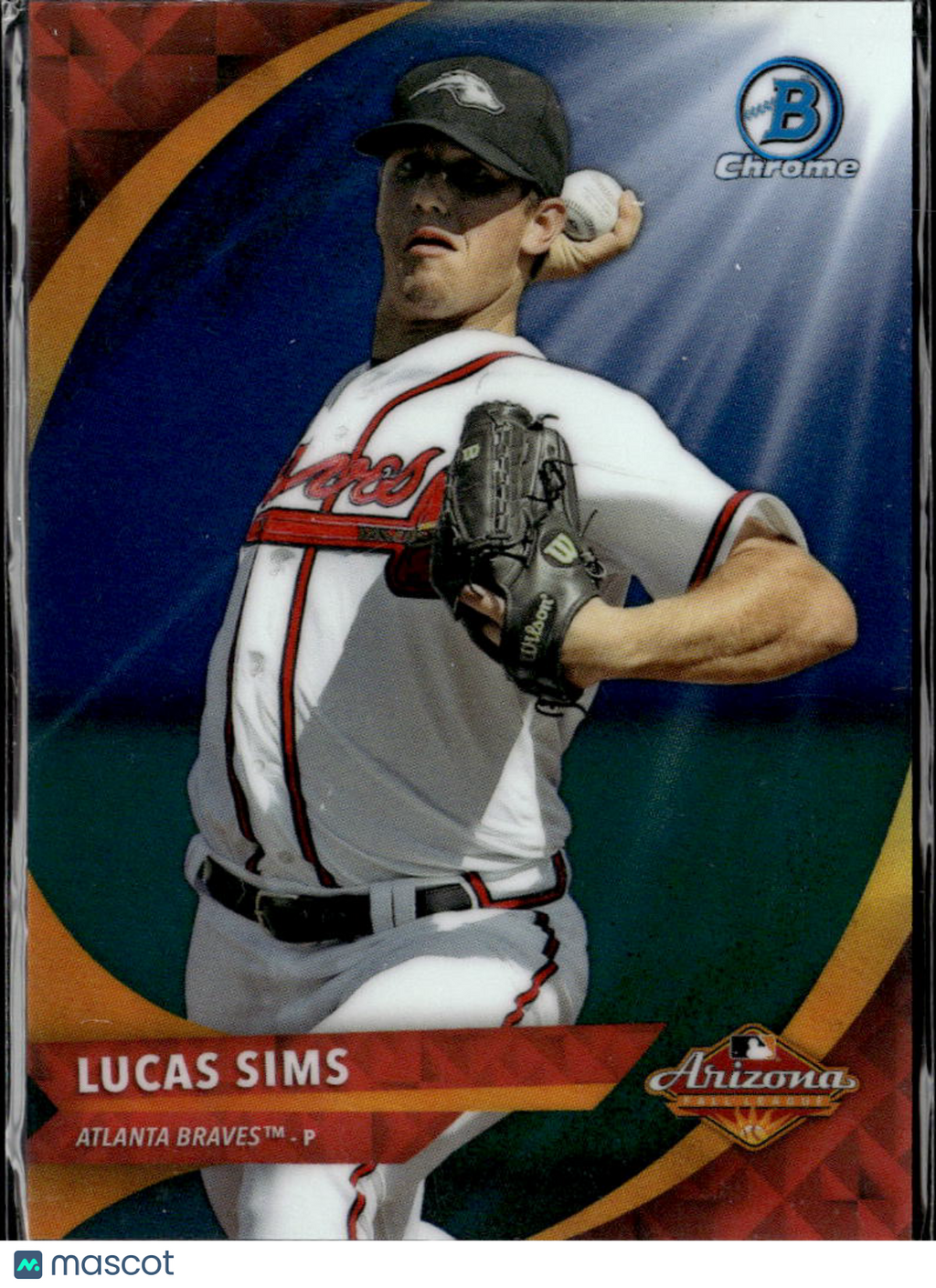 Lucas Sims 2016 Bowman Chrome AFL Blue Refractor 75/150 Atlanta Braves