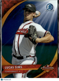 Lucas Sims 2016 Bowman Chrome AFL Blue Refractor 75/150 Atlanta Braves