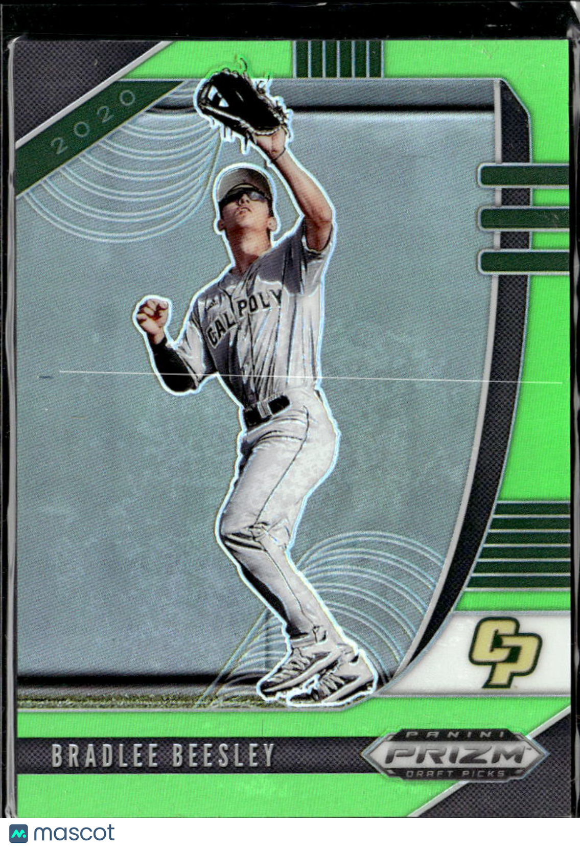 Bradlee Beesley 2020 Panini Prizm Draft Picks Lime Green /75 Cal Poly Mustangs