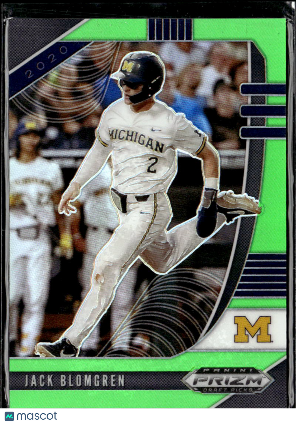 Jack Blomgren 2020 Panini Prizm Draft Picks Lime Green /75 Michigan Wolverines