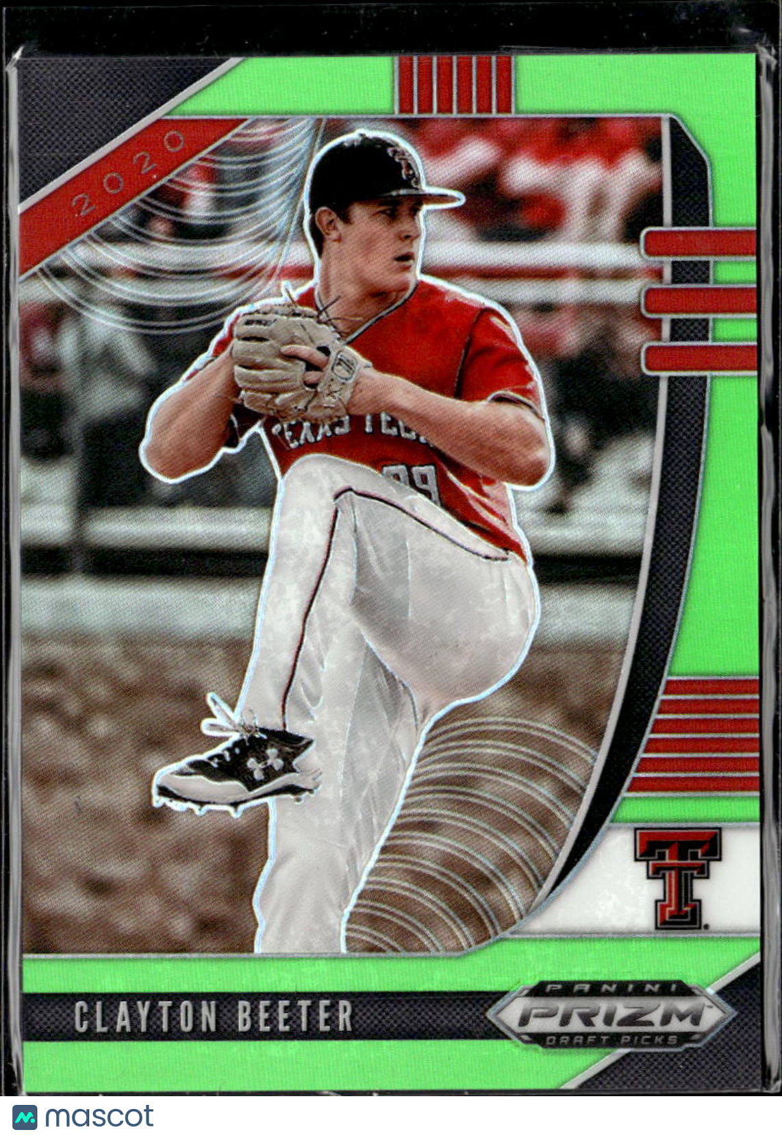 Clayton Beeter 2020 Panini Prizm Draft Picks Lime Green /75 Texas Tech
