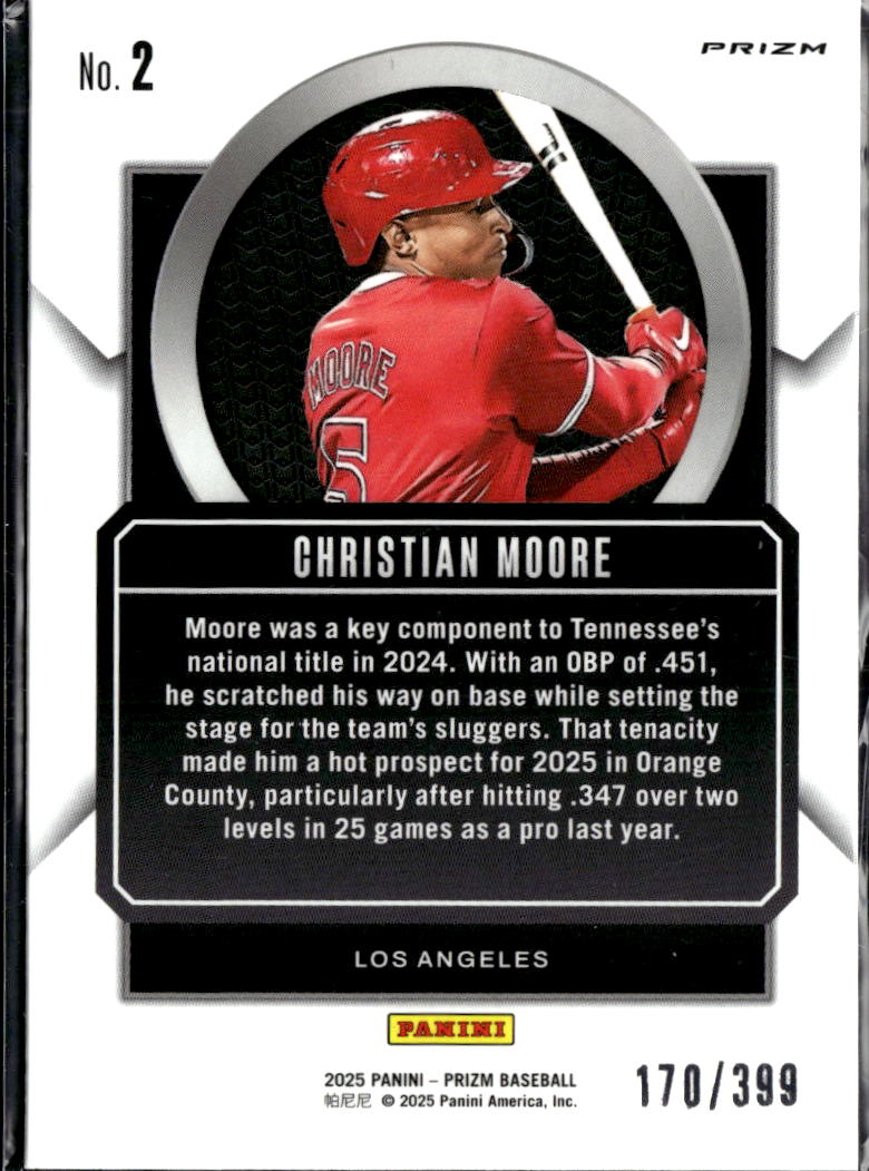 Christian Moore 2025 Prizm Talisman Orange /399 Los Angeles Angels