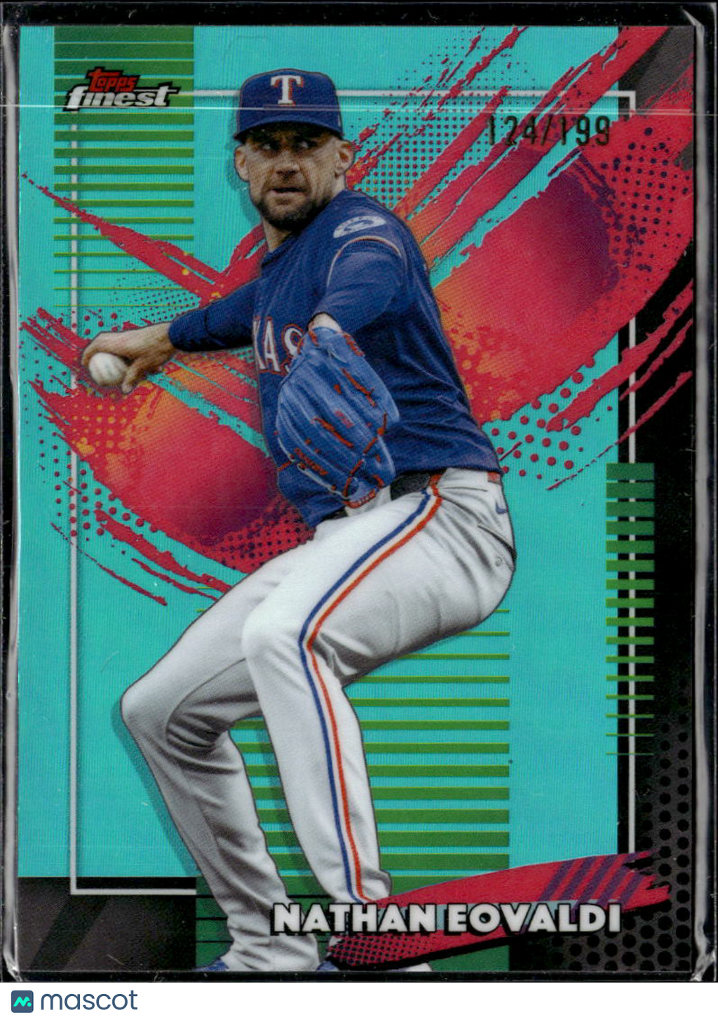 Nathan Eovaldi 2026 Topps Finest Aqua Refractor 124/199 Texas Rangers