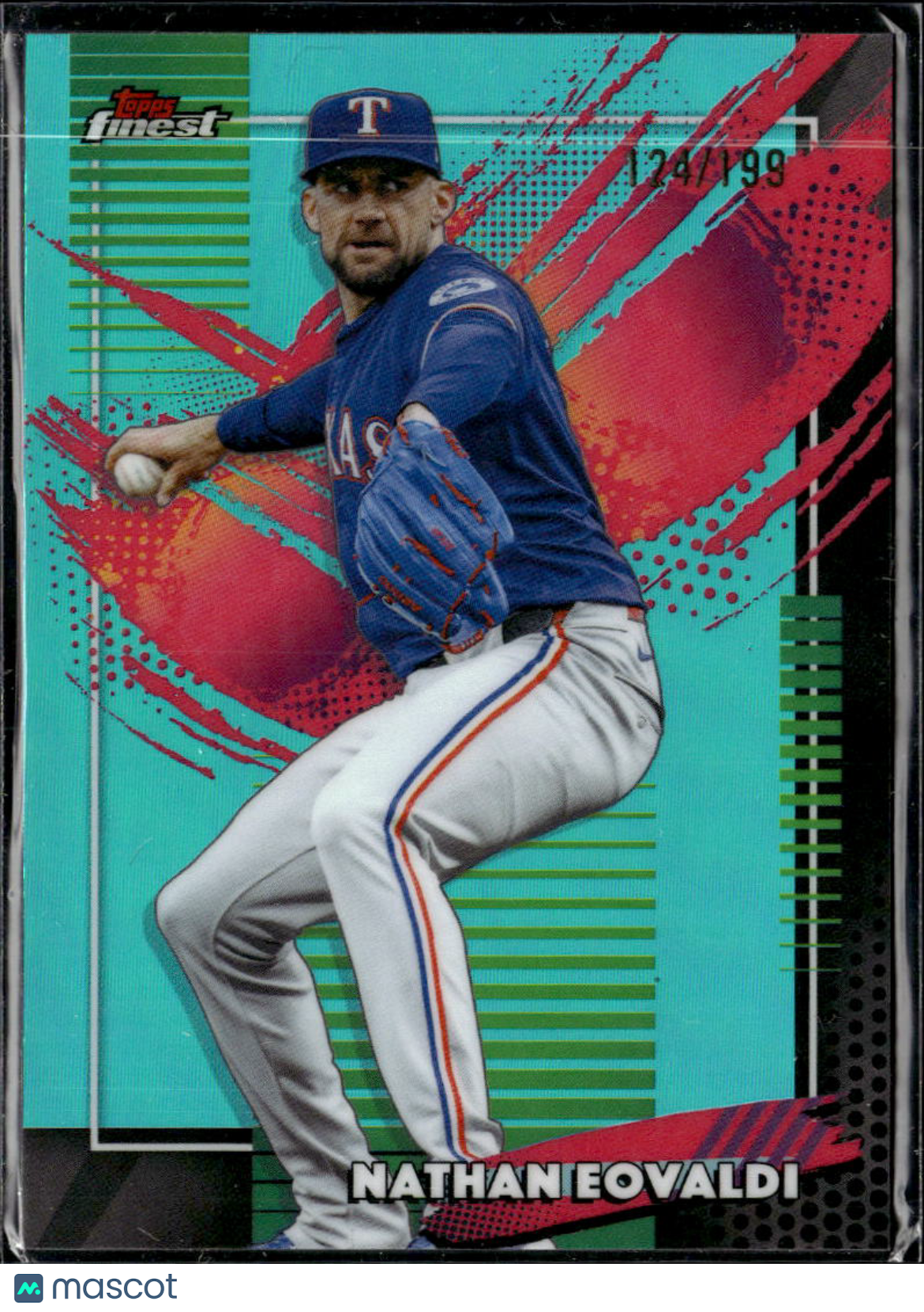 Nathan Eovaldi 2026 Topps Finest Aqua Refractor 124/199 Texas Rangers