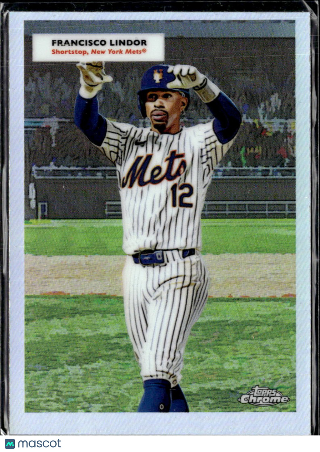 Francisco Lindor Mike Piazza 2025 Topps Chrome 1955 Doubleheader New York Mets
