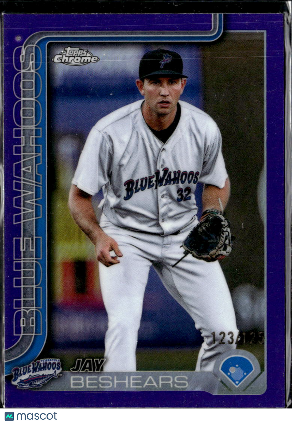 Jay Beshears 2025 Topps Chrome Pro Debut Purple /125 Pensacola Blue Wahoos