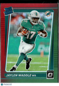 Jaylen Waddle 2021 Optic Rated Rookie RC Red Green Miami Dolphins