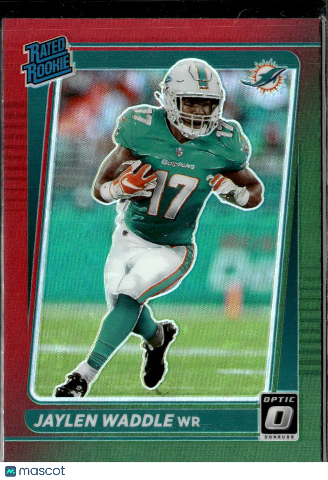 Jaylen Waddle 2021 Optic Rated Rookie RC Red Green Miami Dolphins