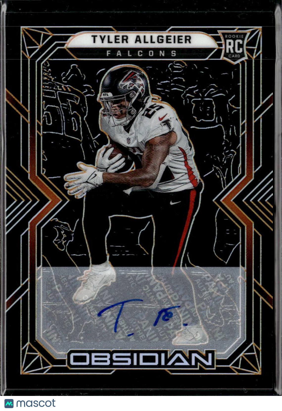 Tyler Allgeier 2022 Obsidian Auto Autograph RC /99 Atlanta Falcons