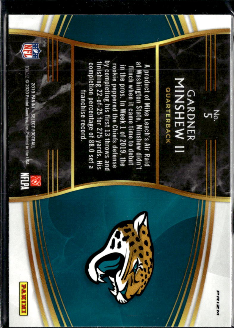 Gardner Minshew II 2019 Select Snapshots Rookie RC Jacksonville Jaguars