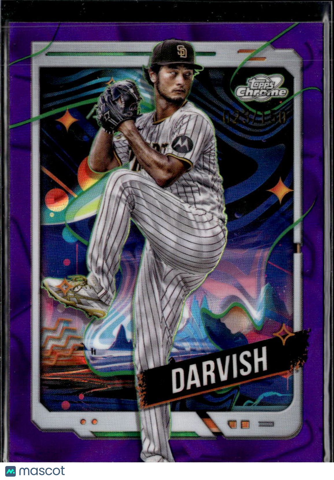 Yu Darvish 2024 Topps Chrome Cosmic Purple Refractor 23/150 San Diego Padres