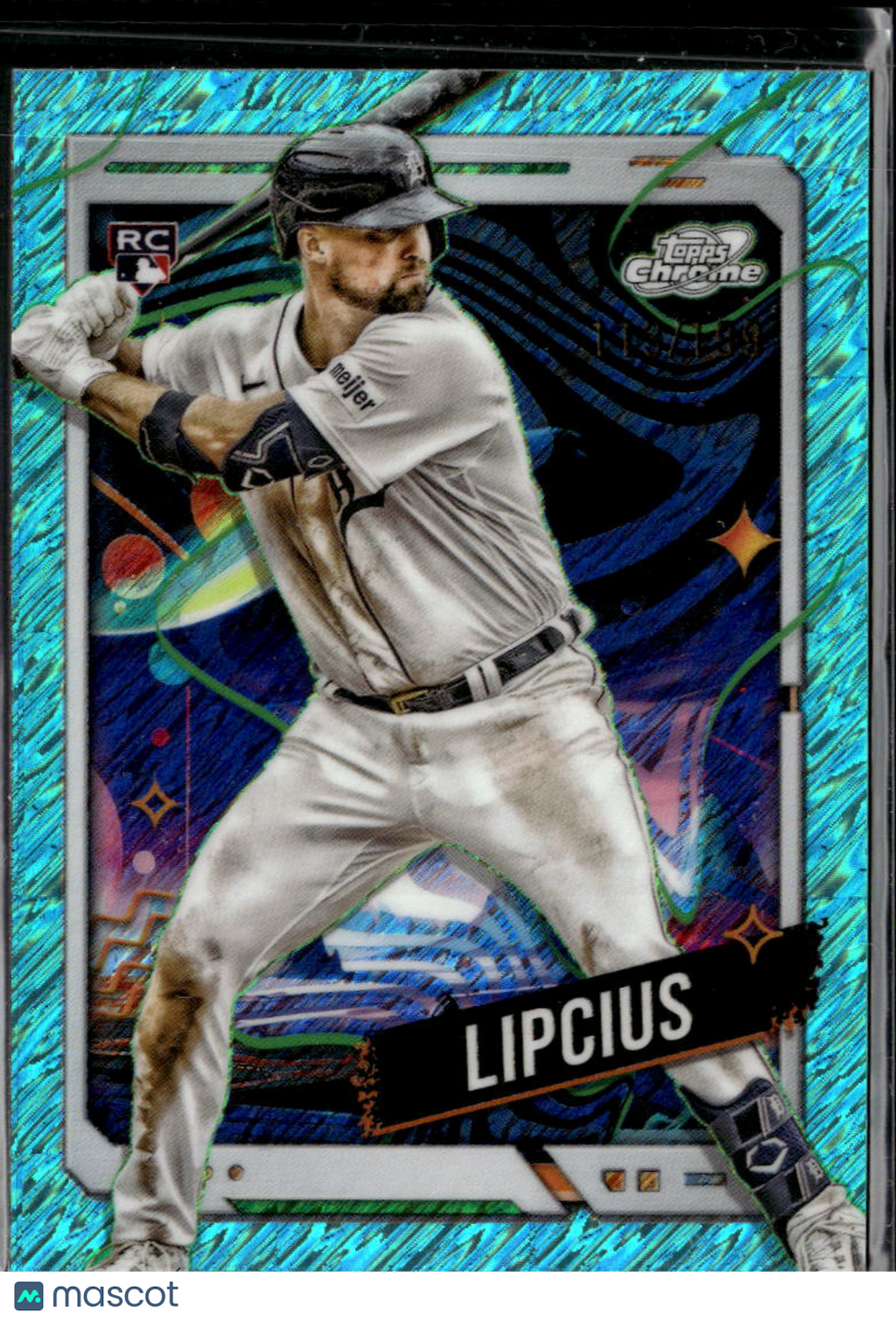 Andre Lipcius 2024 Topps Chrome Cosmic RC Aqua Wave /199 Detroit Tigers