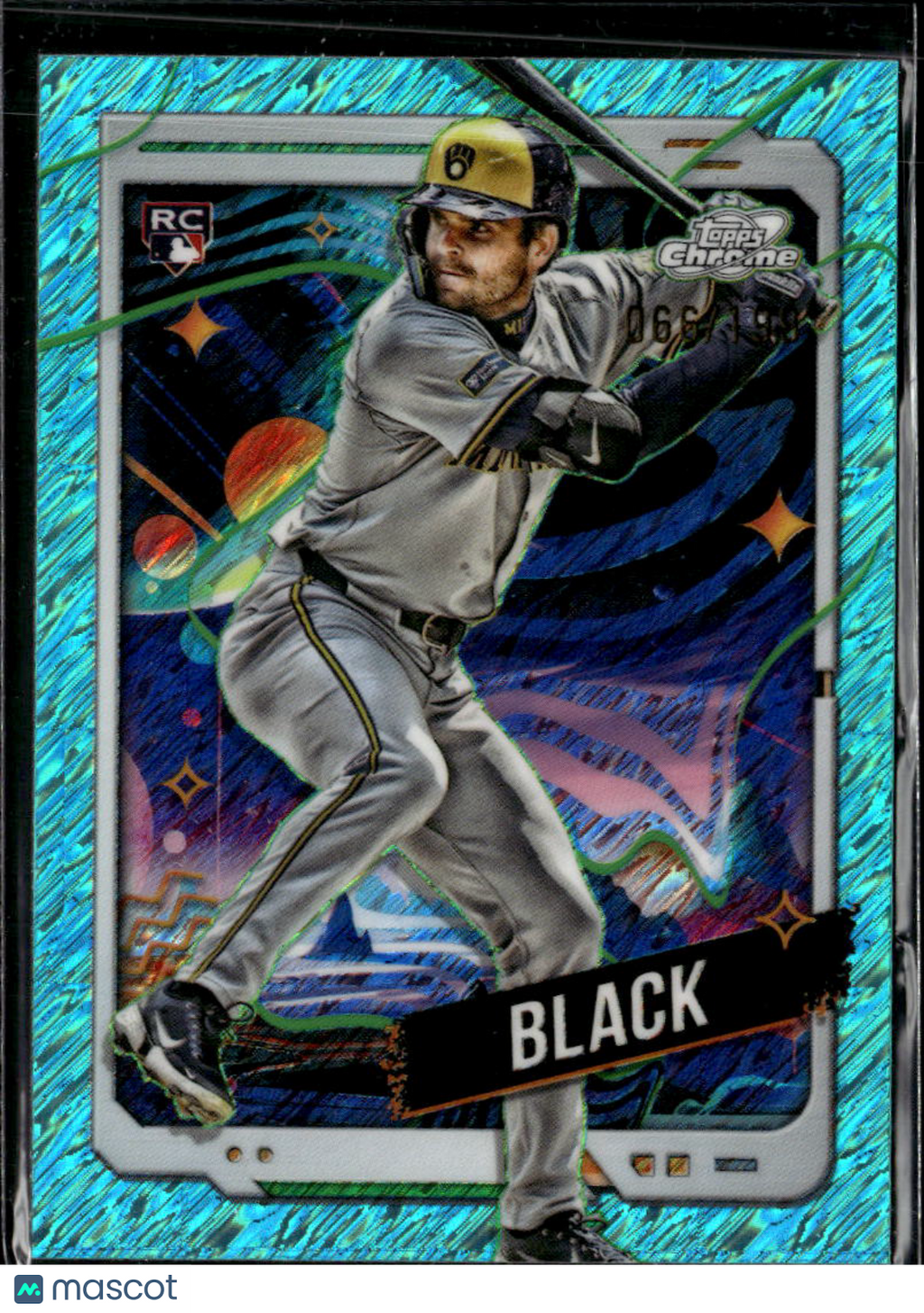 Tyler Black 2024 Topps Chrome Cosmic RC Aqua Refractor /199 Milwaukee Brewers