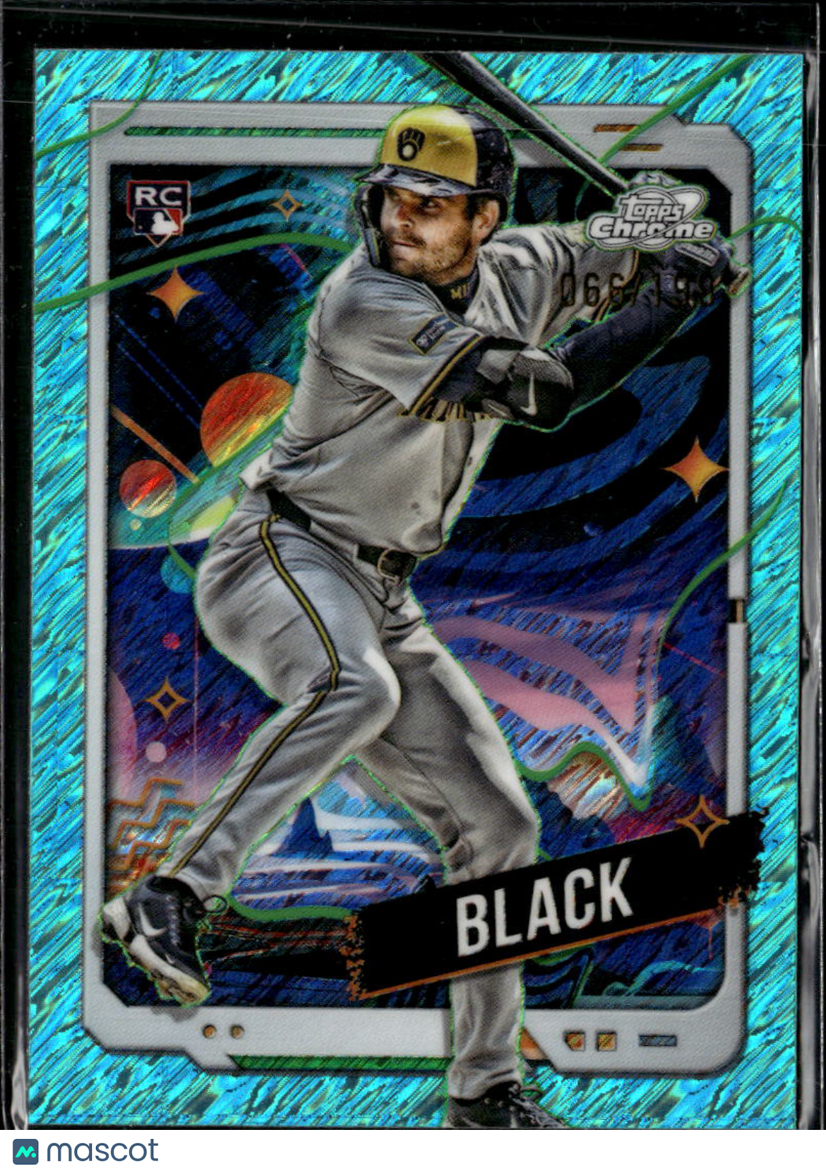 Tyler Black 2024 Topps Chrome Cosmic RC Aqua Refractor /199 Milwaukee Brewers