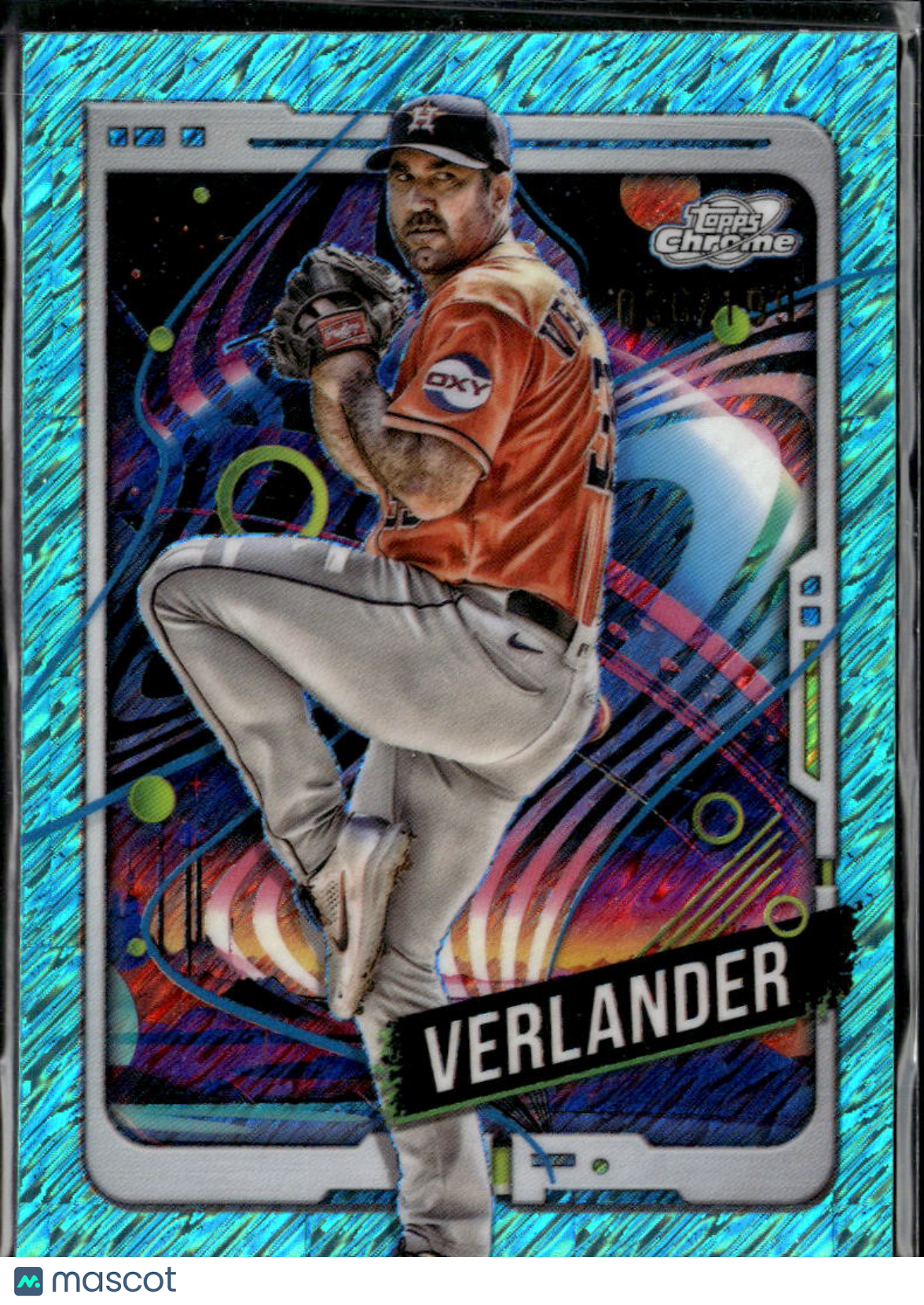 Justin Verlander 2024 Topps Chrome Cosmic Aqua Wave /199 Houston Astros