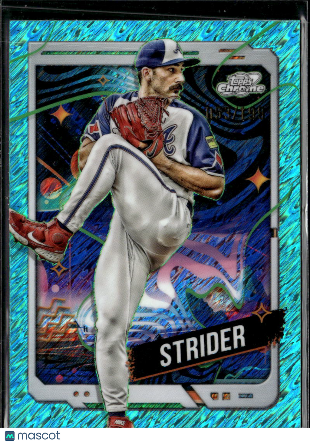 Spencer Strider 2024 Topps Cosmic Chrome Aqua Wave Refractor /199 Atlanta Braves