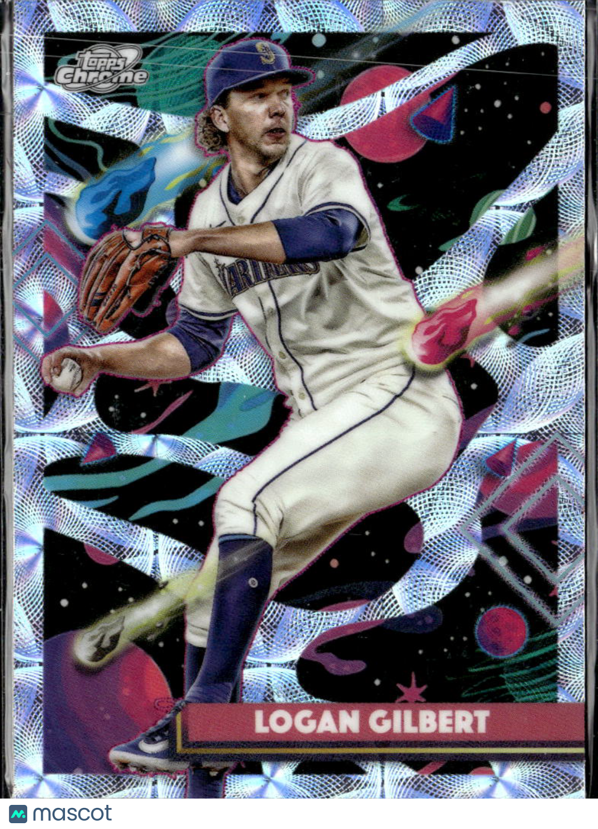 Logan Gilbert 2025 Topps Chrome Cosmic Nucleus Refractor Seattle Mariners