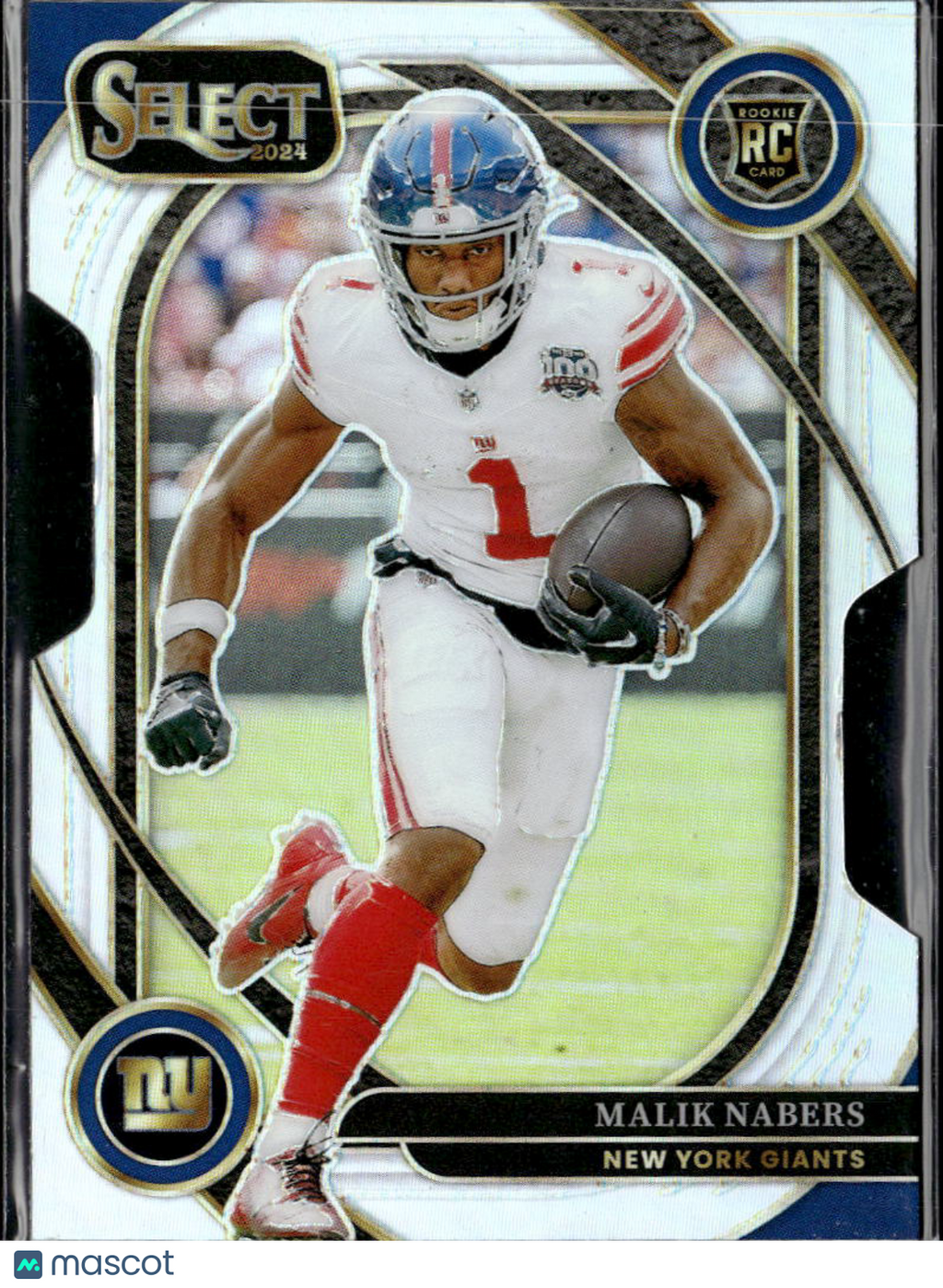 Malik Nabers 2024 Select RC Silver Prizm Die-Cut New York Giants