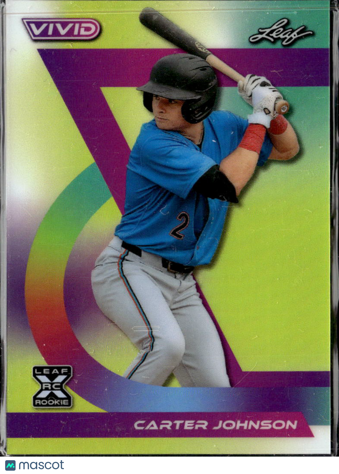 Carter Johnson 2024 Leaf Vivid RC Rookie Miami Marlins 8/10