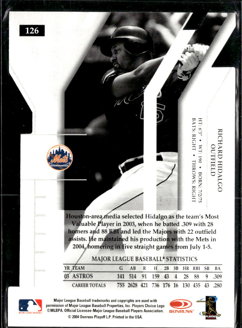 Richard Hidalgo 2004 Elite Extra Edition Turn of the Century /250 New York Mets