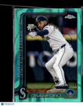 J.P. Crawford 2025 Topps Chrome Aqua Wave /199 Seattle Mariners