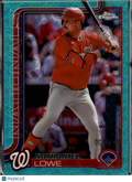 Nathaniel Lowe 2025 Topps Chrome Aqua Logofractor /199 Washington Nationals