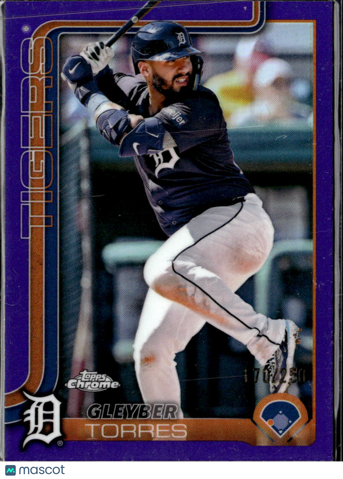 Gleyber Torres 2025 Topps Chrome Purple Refractor /250 Detroit Tigers