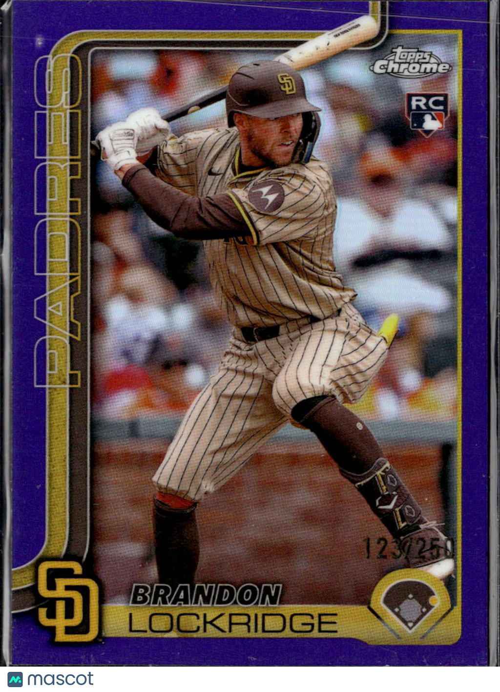 Brandon Lockridge 2025 Topps Chrome RC Purple Refractor /250 San Diego Padres