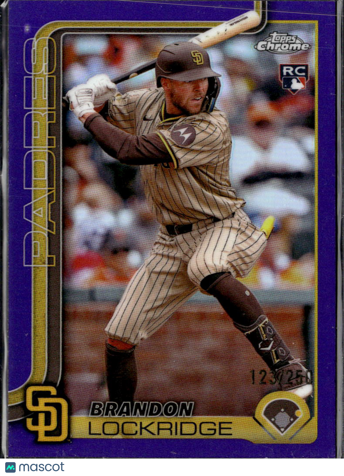 Brandon Lockridge 2025 Topps Chrome RC Purple Refractor /250 San Diego Padres