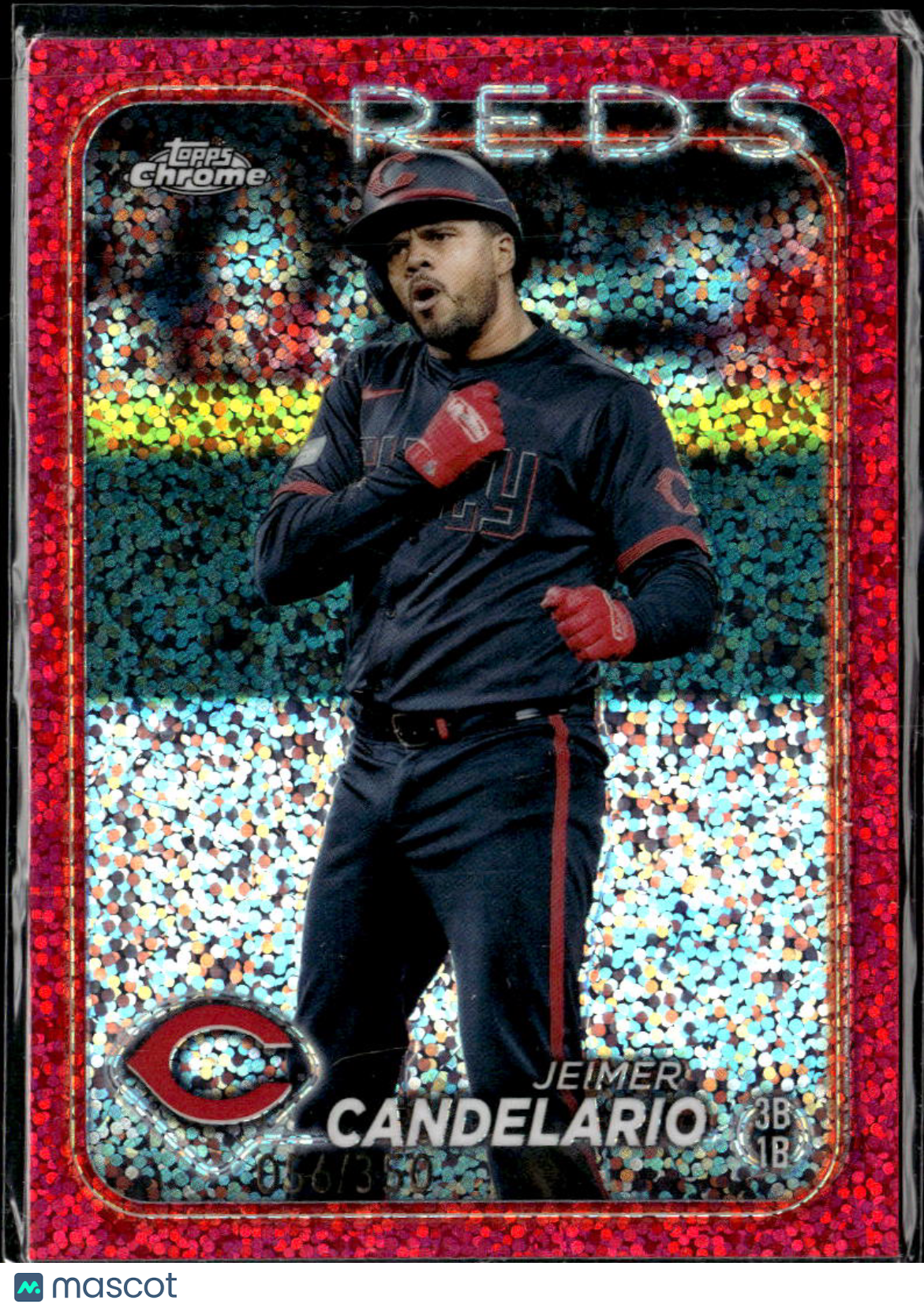 Jeimer Candelario 2024 Topps Chrome Pink Speckle Refractor /350 Cincinnati Reds