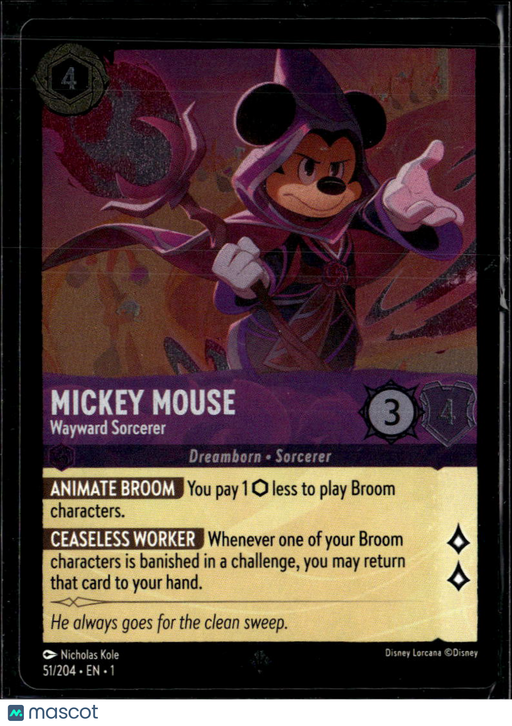 Mickey Mouse The First Chapter Disney Lorcana HOLO