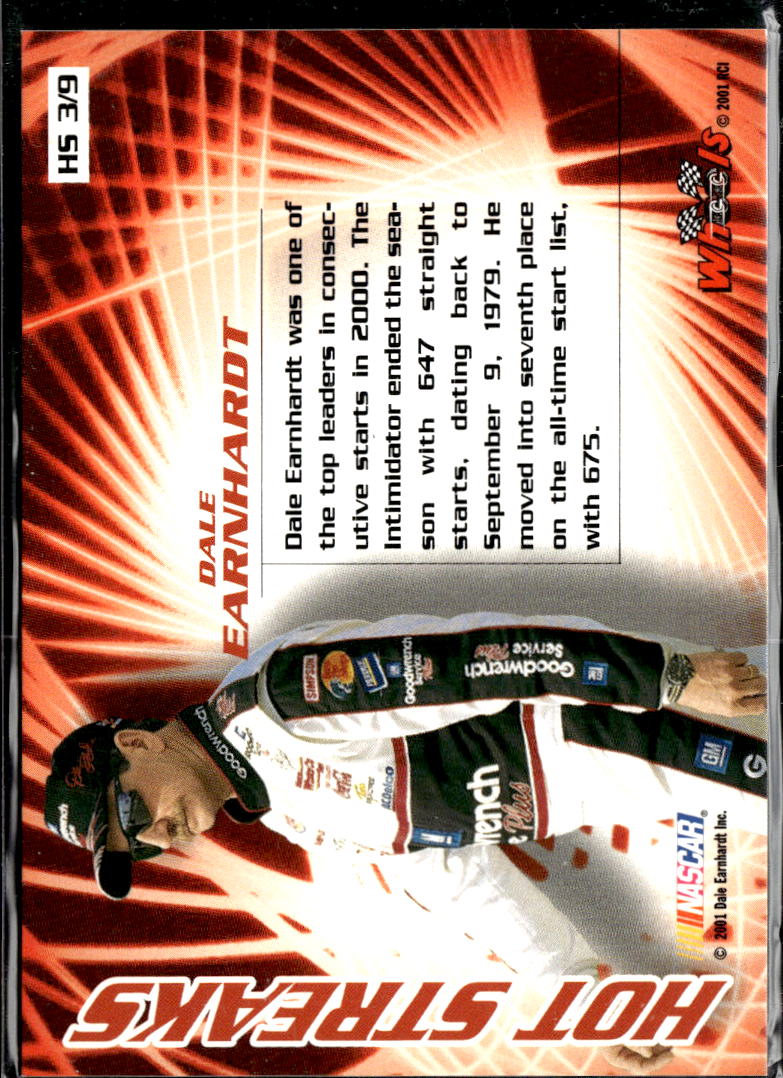 Dale Earnhardt 2001 Press Pass Wheels High Gear Hot Streaks