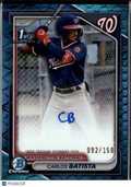 Carlos Batista 2024 Bowman Chrome 1st Auto Autograph 92/150 Washington Nationals