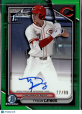 Tyson Lewis 2024 Bowman Chrome 1st Auto Autograph 77/99 Cincinnati Reds