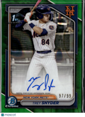 Trey Snyder 2024 Bowman Chrome 1st Auto Autograph 97/99 New York Mets