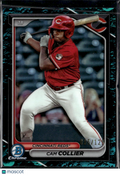 Cam Collier 2024 Bowman Chrome Aqua Lunar Glow Refractor 95/125 Cincinnati Reds