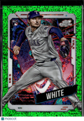 Owen White 2024 Topps Chrome Cosmic Green Refractor RC /75 Texas Rangers