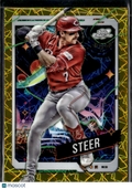 Spencer Steer 2024 Topps Chrome Cosmic GOLD Refractor 7/50 Cincinnati Reds