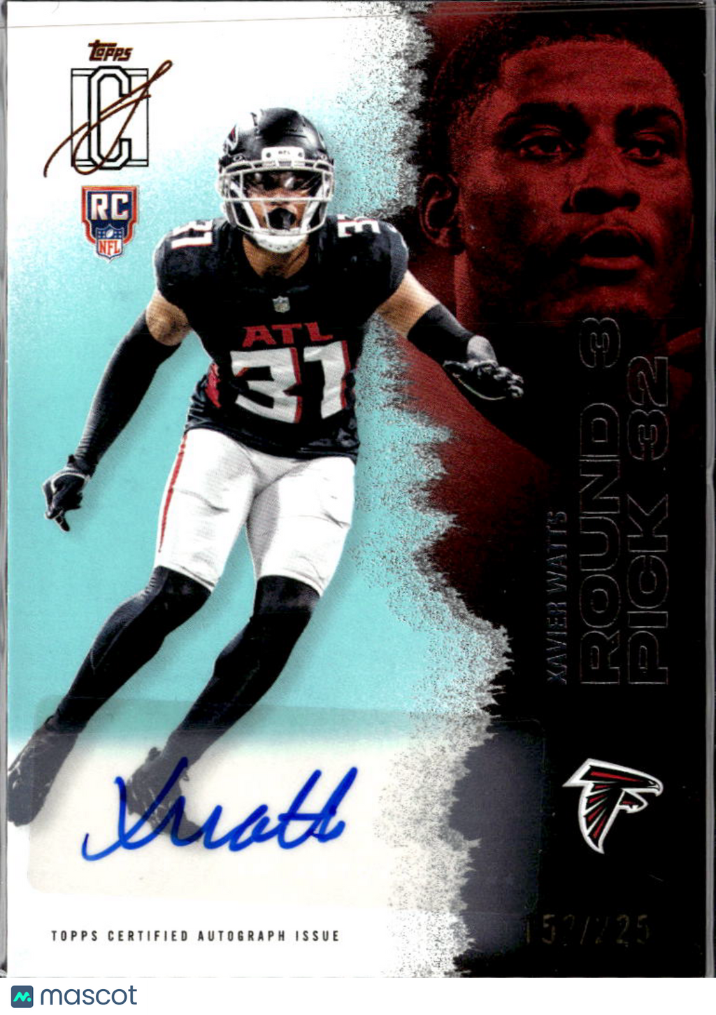 Xavier Watts 2025 Topps Signature Class Auto Autograph RC /225 Atlanta Falcons