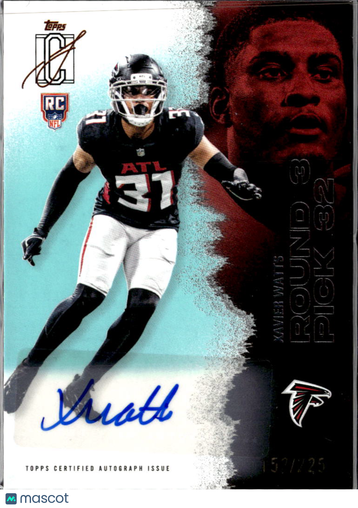 Xavier Watts 2025 Topps Signature Class Auto Autograph RC /225 Atlanta Falcons