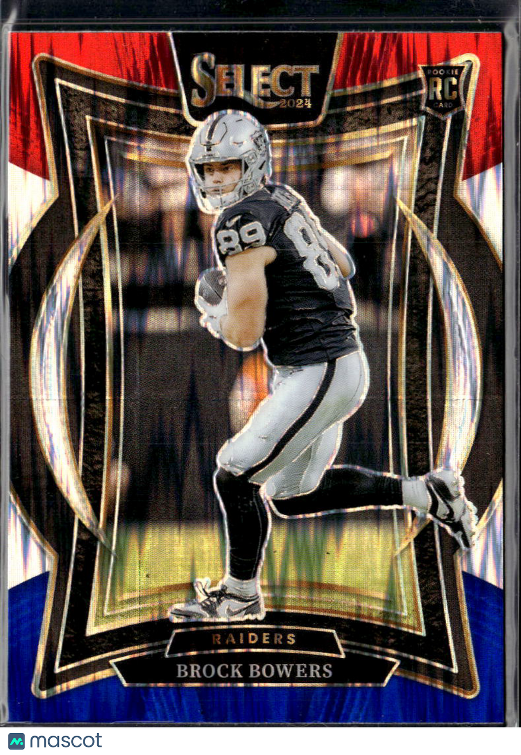 Brock Bowers 2024 Select Red White Blue Rookie RC Las Vegas Raiders