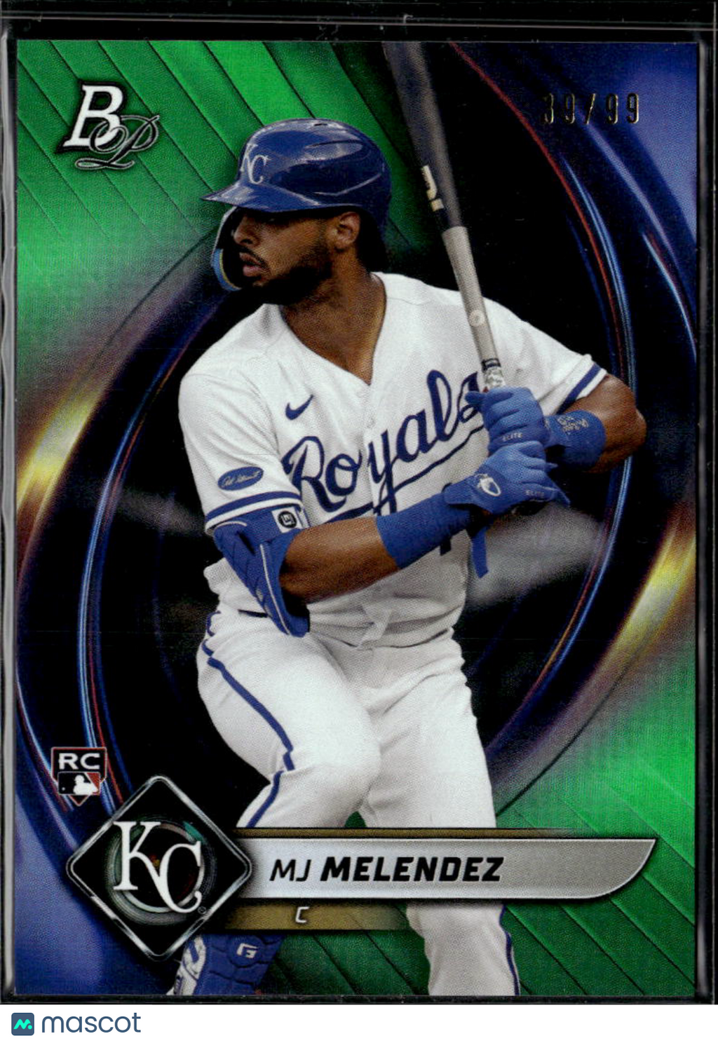 MJ Melendez 2022 Bowman Platinum RC Green /99 Kansas City Royals
