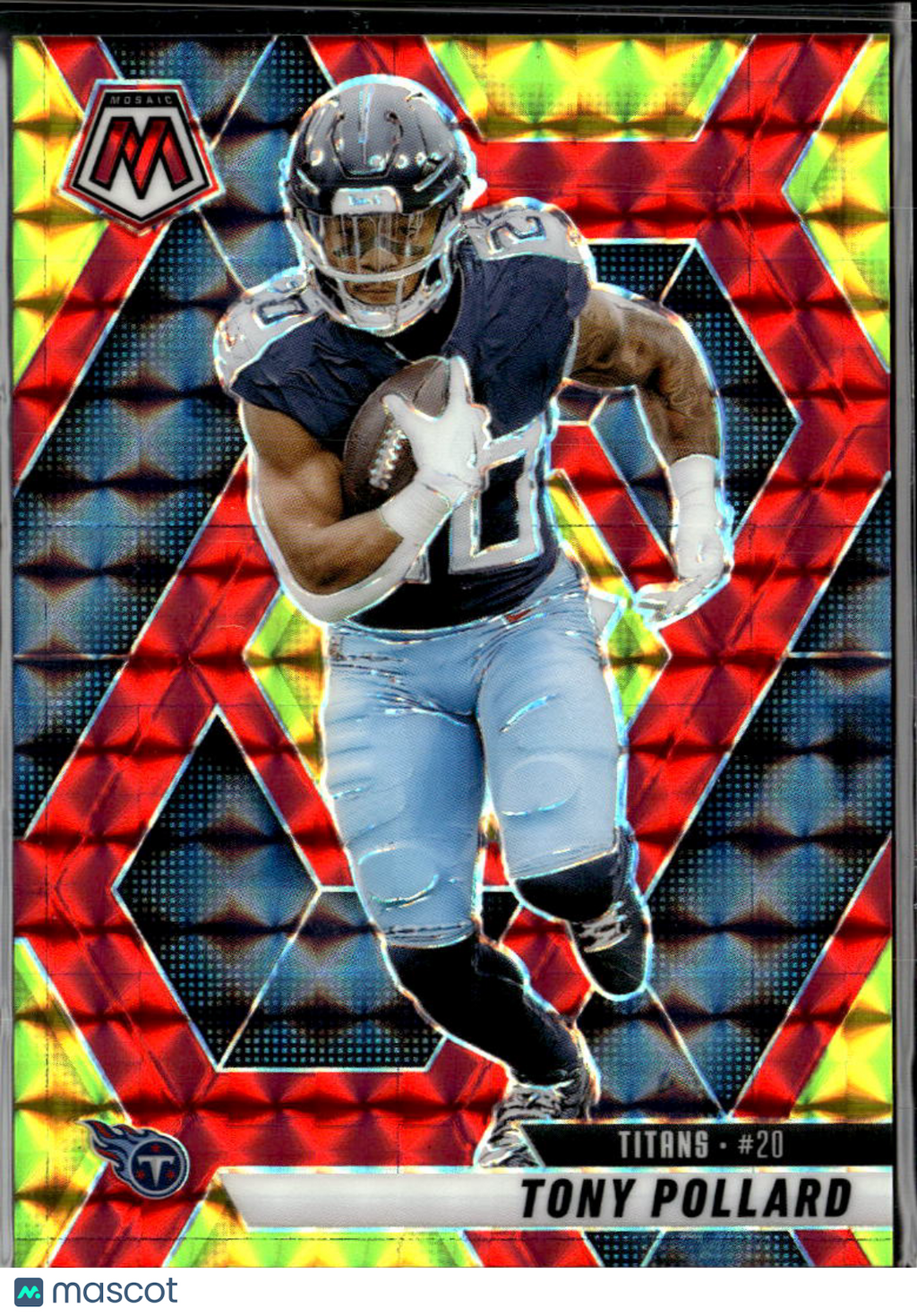 Tony Pollard 2025 Mosaic Red Yelow Fusion 89/89 Tennessee Titans