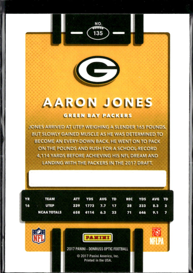 Aaron Jones 2017 Optic Rookie RC Green Bay Packers