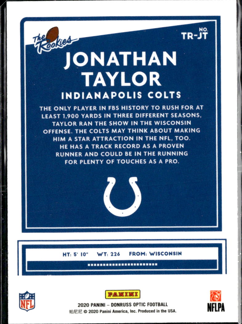 Jonathan Taylor 2020 Optic The Rookies RC Indianapolis Colts