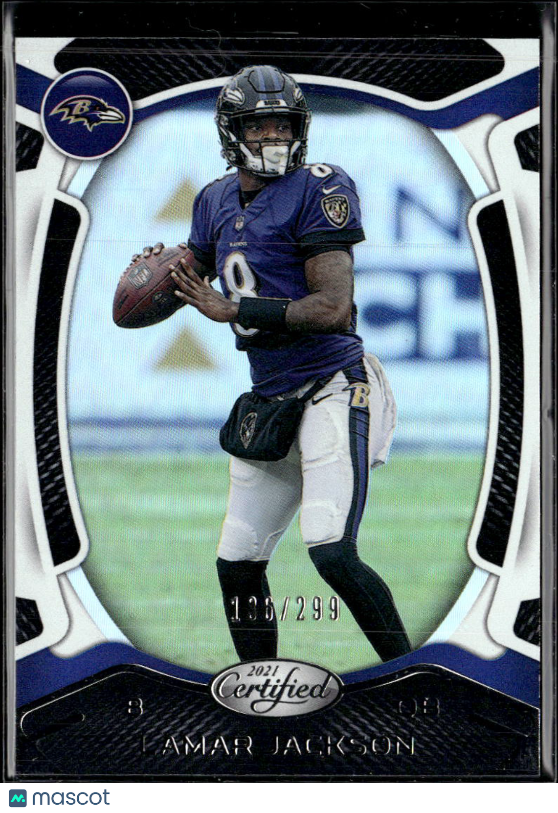 Lamar Jackson 2021 Certified Mirror Silver /299 Baltimore Ravens