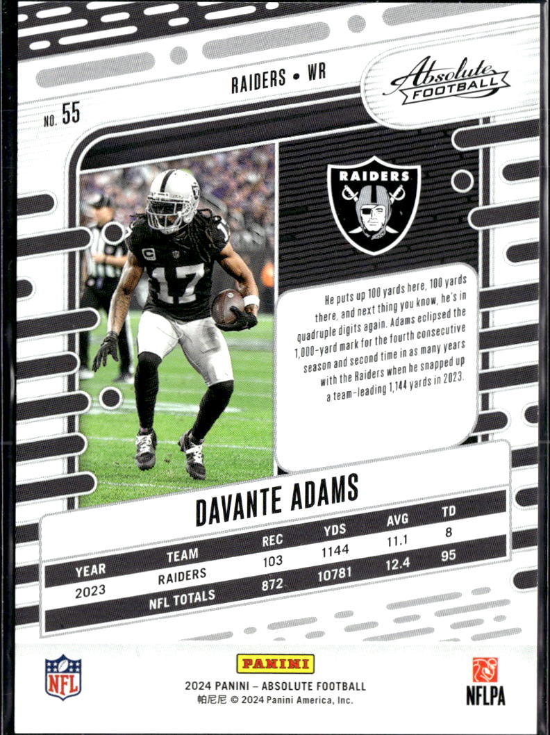 Davante Adams 2024 Absolute Red /499 Las Vegas Raiders